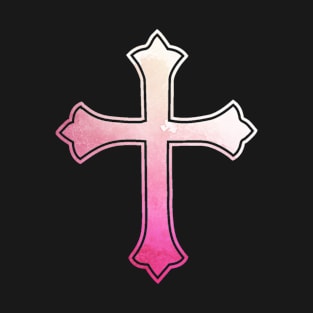 Modern Christian Cross, Pink Abstract design T-Shirt