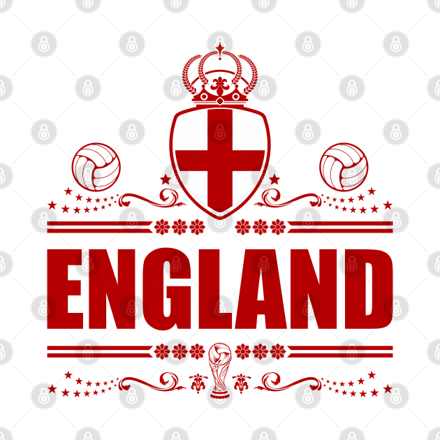 ENGLAND FOOTBALL GIFTS | RED VIGNETTE LINEART by VISUALUV