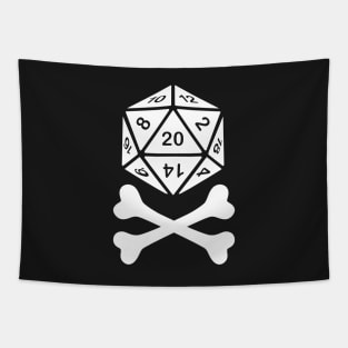 20 Sided Die And Crossbones Tapestry