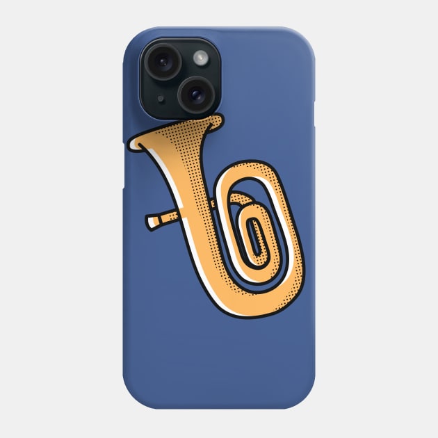 Retro Tuba Drawing Phone Case by SLAG_Creative