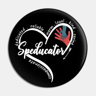 Speducator Heart Special Education Teacher Pin