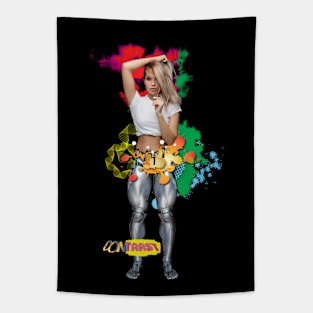 Contrast Cyborg Female Tapestry