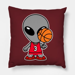 Basketball Gray Alien Cartoon Pillow