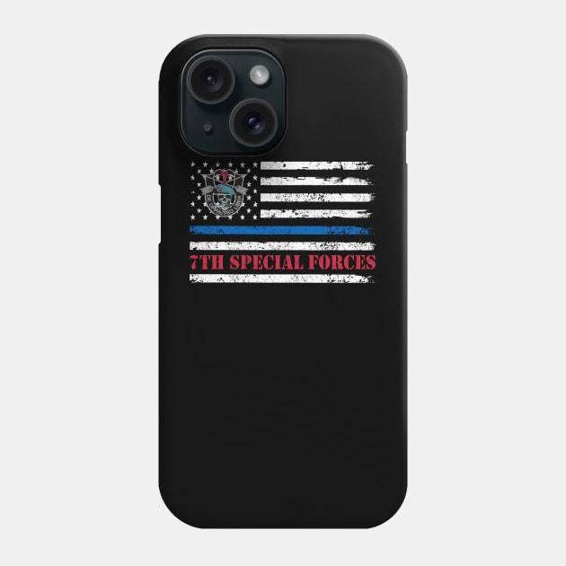 Proud US Army 7th Special Forces Group USA Flag De Oppresso Liber SFG - Gift for Veterans Day 4th of July or Patriotic Memorial Day Phone Case by Oscar N Sims