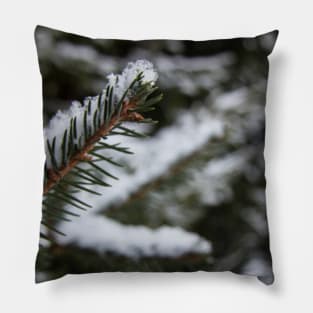 Green Snowy Fir Tree Pillow