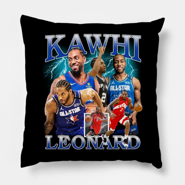 VINTAGE KAWHI LEONARD Pillow by Chea Shepherd