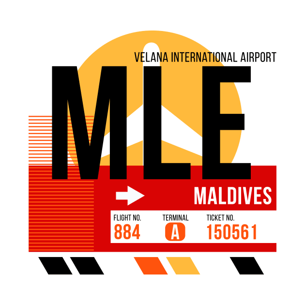 Maldives (MLE) Airport // Sunset Baggage Tag by Now Boarding