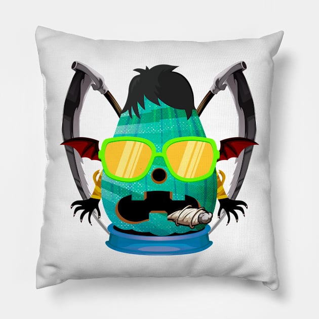 Spooky Halloween Pumpkin Head Pillow by HALLOWEEN SUBLIMATION