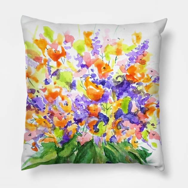 Big Bouquet of Blooms Pillow by Tstafford