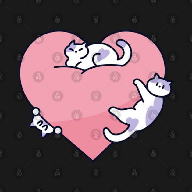 Cats on a Big Heart by kyokyyosei