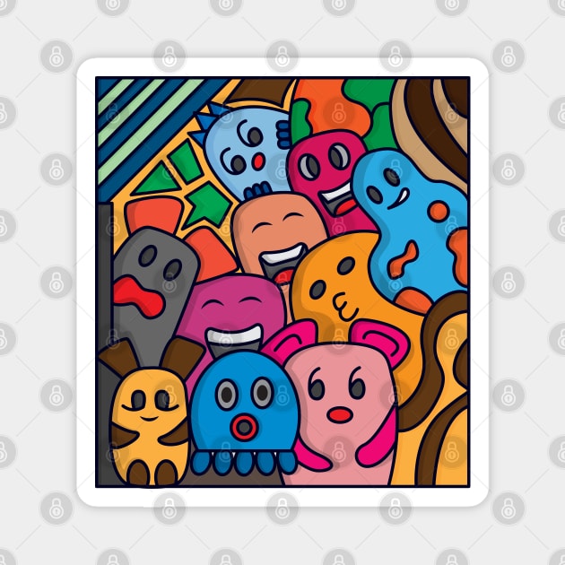 Doodle vector art Magnet by Quenini