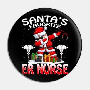 Santas Favorite Er Nurse Christmas T Shirt Pin