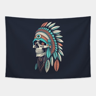 Red Indian Skull  - Classic Vintage Summer Tapestry