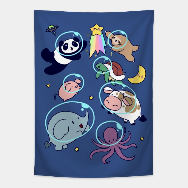 Space Animals! Tapestry by saradaboru