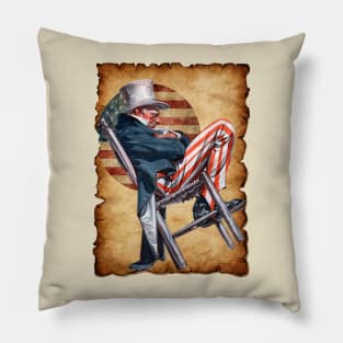 vintage - Abraham lincoln sleep on a chair Pillow