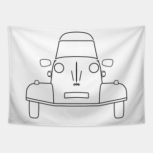 Messerschmitt KR200 bubble car outline graphic (black) Tapestry