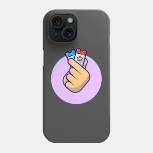 Hand Sign Love With ticket Cartoon Vector Icon Illustration Phone Case