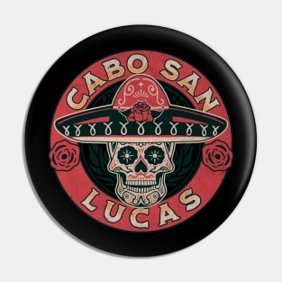 Cabo San Lucas Day of the Dead Sugar Skull Design Pin