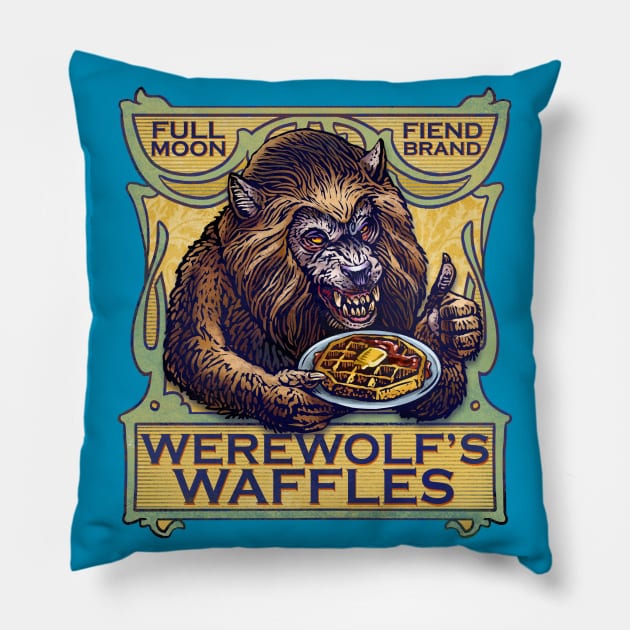 Werewolf's Waffles Pillow by ChetArt