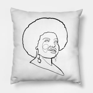 Female Face Line Art Pillow