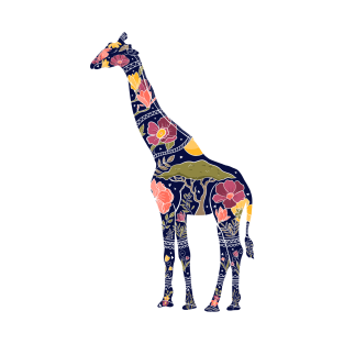 Floral Giraffe Silhouette - Sunrise T-Shirt