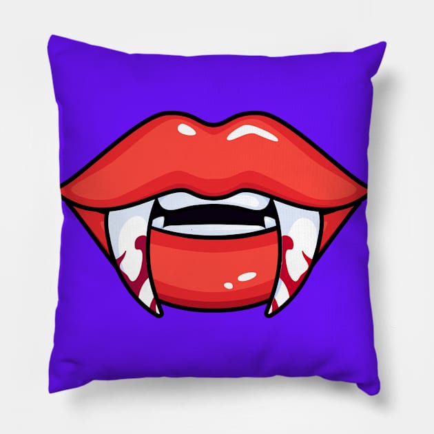 vampire fangs Pillow by Houseofwinning