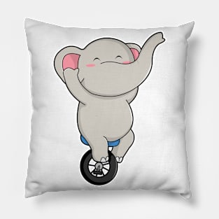 Elephant as Artist at Circus with Tires Pillow