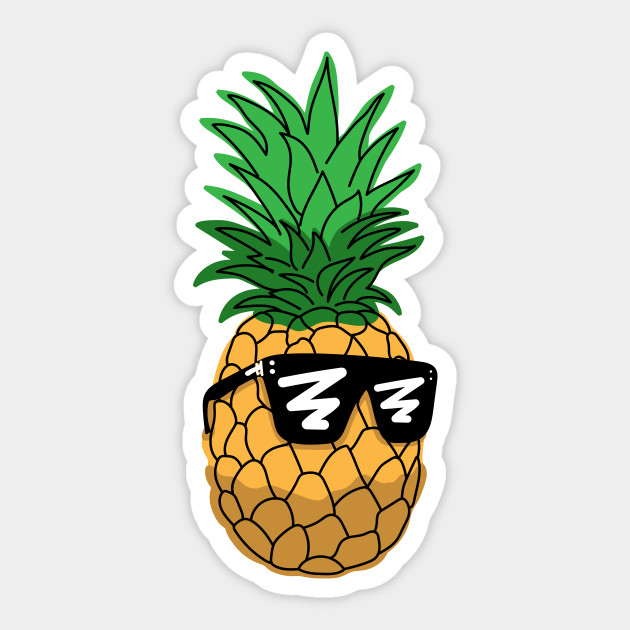 Cool Dude Pineapple Pineapple Sticker Teepublic