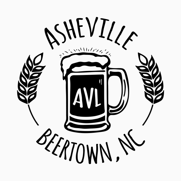 Beertown Asheville, NC - Black G 03 by AVL Merch
