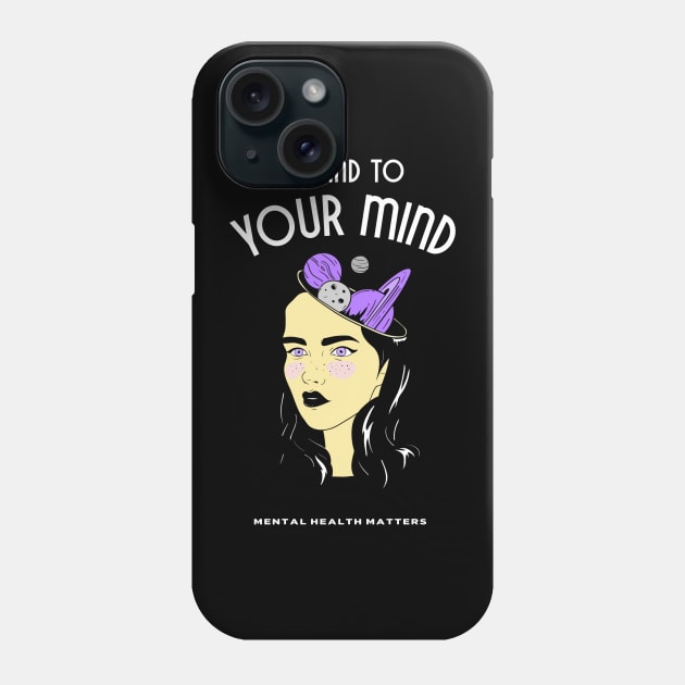 Be Kind to Your Mind - Purple Planets Phone Case by TrendyShopTH