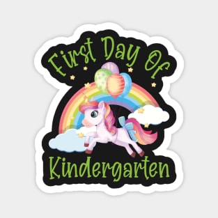 Pretty Unicorn and Rainbow | First Day of Kindergarten Magnet