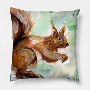 Squirrel sitting on a Rock Pillow