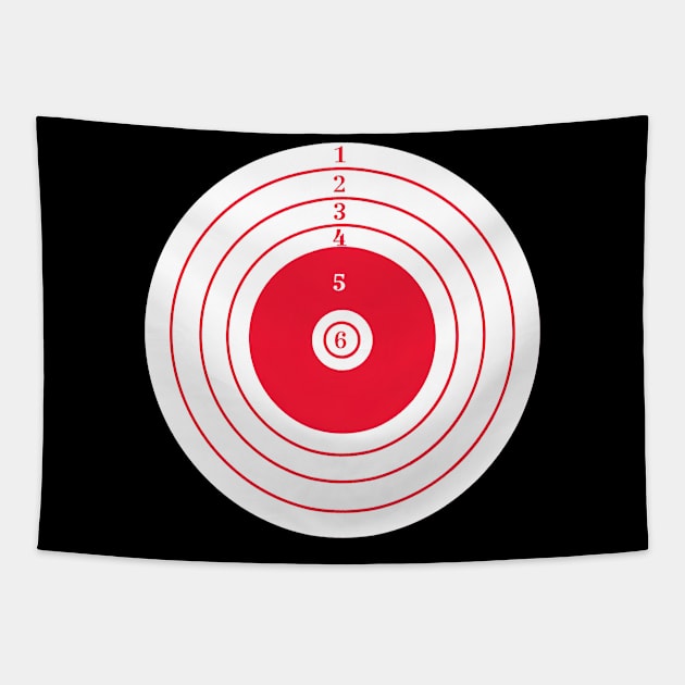 Red Target Tapestry by Lapicorn Design