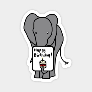 Animals Birthday Greetings Elephant says Happy Birthday Magnet