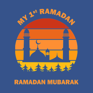 My First Ramadan 1st Ramadan Mubarak Ramadan Kareem Mosque Masjid Crescent Dawn Dusk Gift T-Shirt