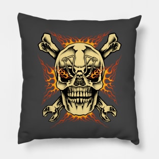 Skull fire Pillow