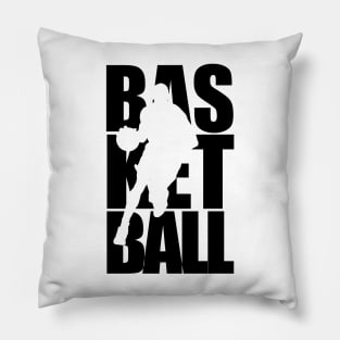 basketball player text masking black Pillow