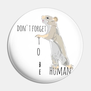 Don't forget to be Human Pin