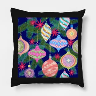 Christmas vintage baubles Pillow