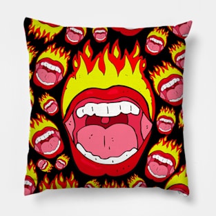 Mouth on fire Pillow