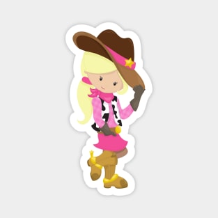 Cowgirl, Sheriff, Western, Country, Blonde Hair Magnet