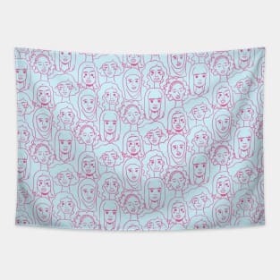 Pink female pattern design Tapestry