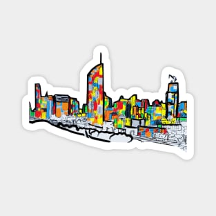 Bright Brisbane City Skyline Magnet