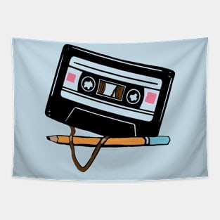 Funny cassette tape smile Tapestry