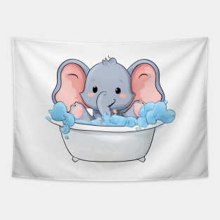 Baby Elephant  Bathtub Tapestry