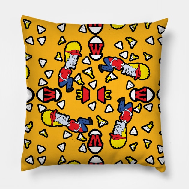 Burger World Pillow by PaybackPenguin