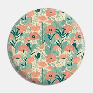 Wildflowers pastel green pattern Pin