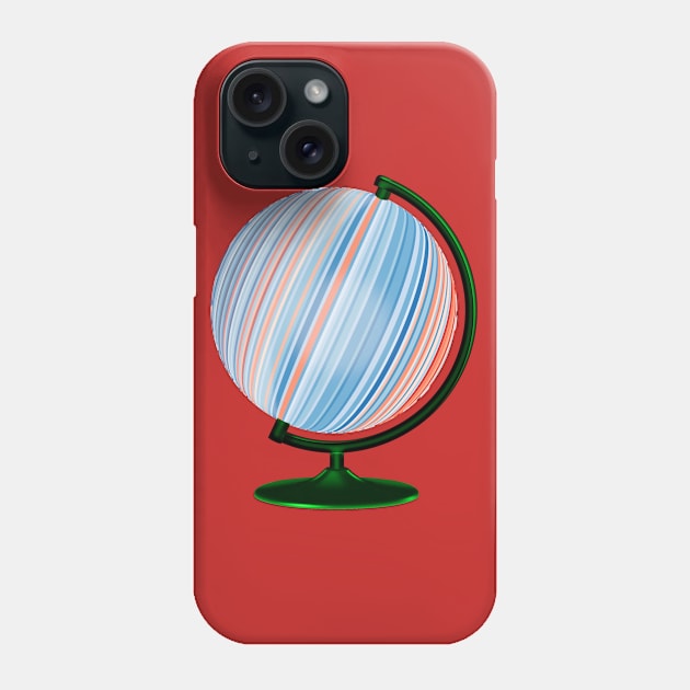 United States Climate Change Warming Stripes Globe Phone Case by CharJens