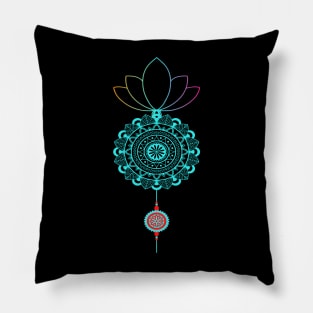 Mandala with lotus and pendant Pillow