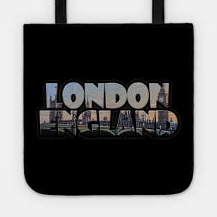 London, England Label with Big Ben & Westminster Tote